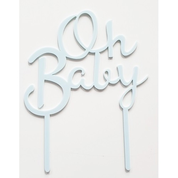 Cake Topper - Oh Baby - Blue